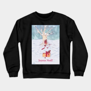 Woodland creatures + Joyeux Noël Crewneck Sweatshirt